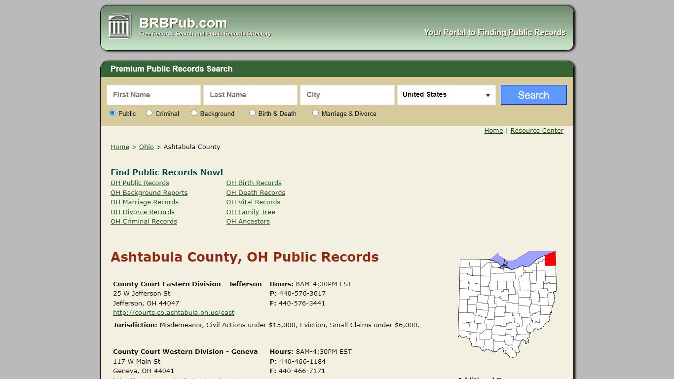 Ashtabula County Public Records | Search Ohio Government ...